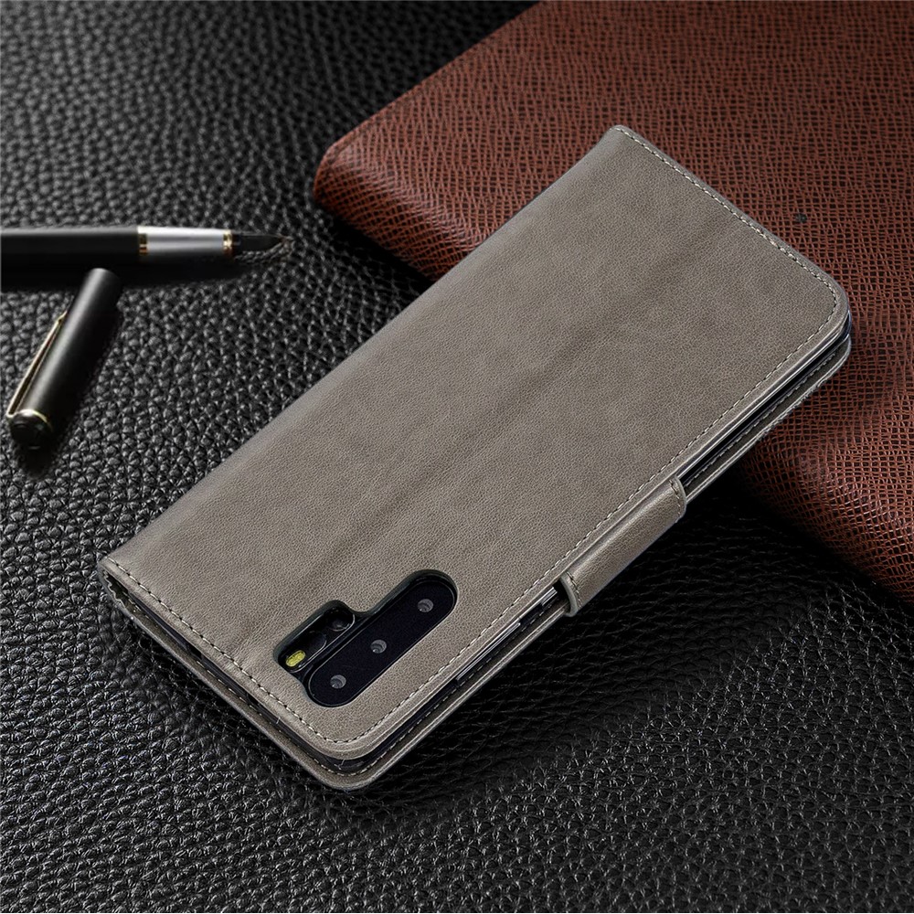 For Huawei P30 Pro PU Leather Imprint Butterflies Phone Case - Grey-8