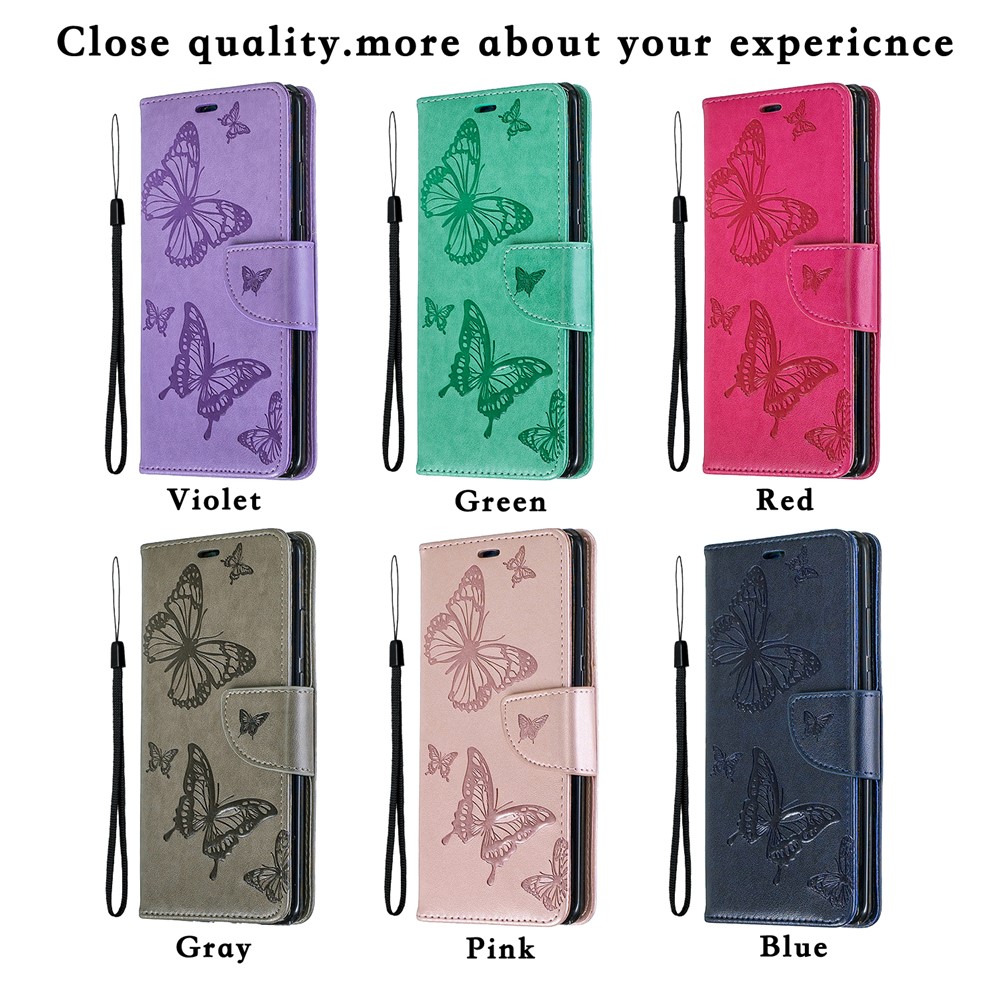 For Huawei P30 Pro PU Leather Imprint Butterflies Phone Case - Grey-9