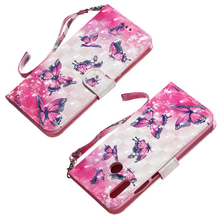 Funda De Cuero Con Estampado Patrón Para Huawei Honor 10 Lite / P Inteligente (2019) - Mariposa-4