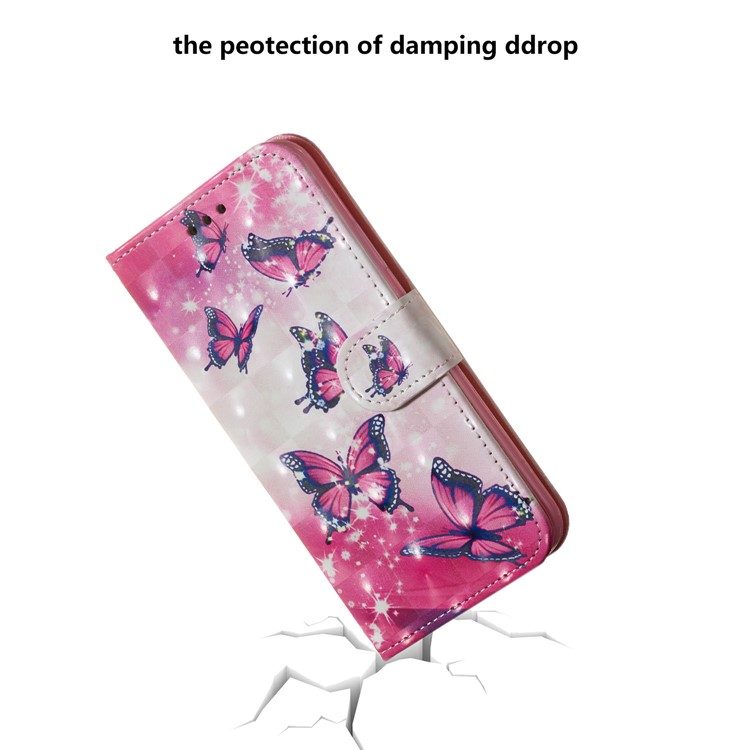 Funda De Cuero Con Estampado Patrón Para Huawei Honor 10 Lite / P Inteligente (2019) - Mariposa-5