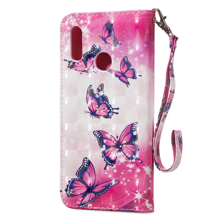 Funda De Cuero Con Estampado Patrón Para Huawei Honor 10 Lite / P Inteligente (2019) - Mariposa-8