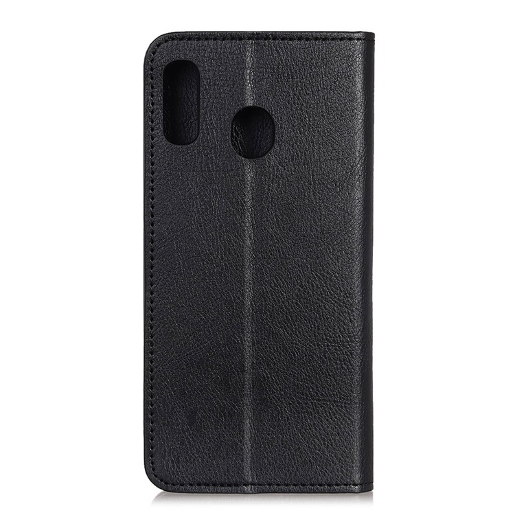 Auto-absorbed Split Leather Wallet Phone Shell for Huawei Y6 (2019) - Black-7