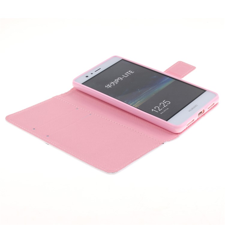 Pattern Printing Leather Wallet Phone Case for Huawei P9 Lite - Clouds and Triangle-7