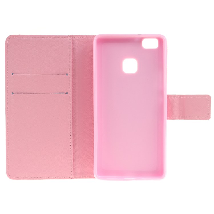 Pattern Printing Leather Wallet Phone Case for Huawei P9 Lite - Clouds and Triangle-9