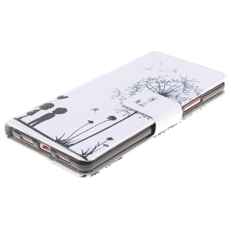 Pattern Printing Leather Wallet Stand Flip Case for Huawei P9 Lite - Dandelion and Sweet Lover-3