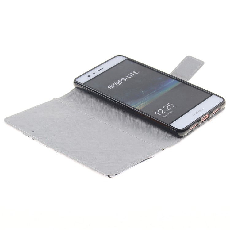 Pattern Printing Leather Wallet Stand Flip Case for Huawei P9 Lite - Dandelion and Sweet Lover-7