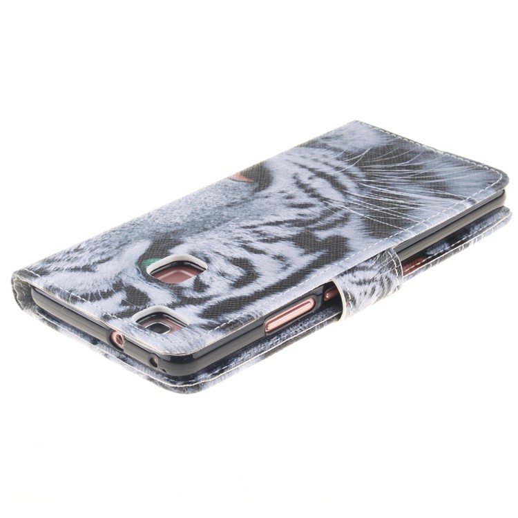 Wallet Leather Stand Case for Huawei P9 Lite - Fierce Tiger-4