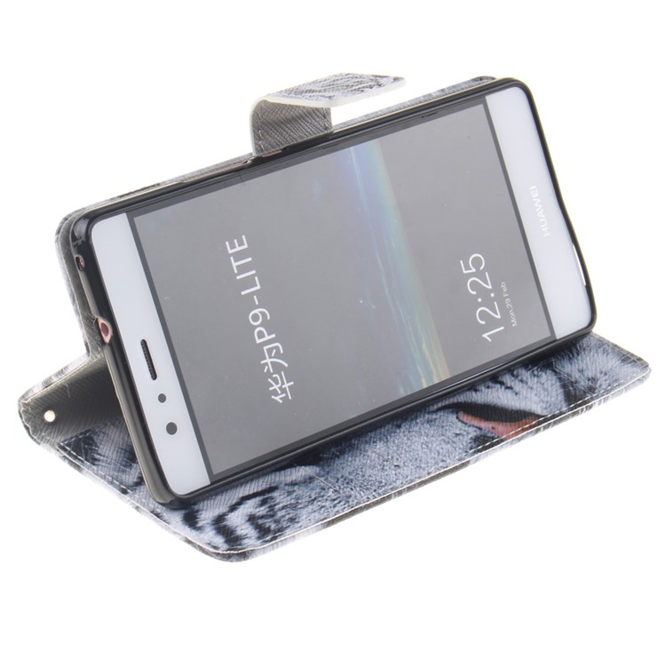 Wallet Leather Stand Case for Huawei P9 Lite - Fierce Tiger-5