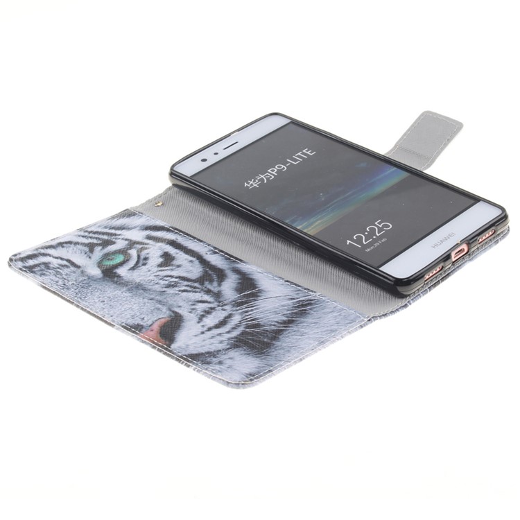 Wallet Leather Stand Case for Huawei P9 Lite - Fierce Tiger-7