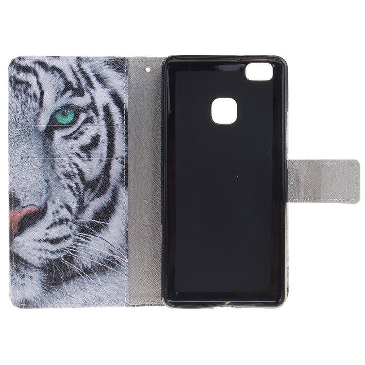 Wallet Leather Stand Case for Huawei P9 Lite - Fierce Tiger-9