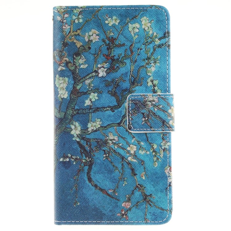 Wallet Leather Phone Case for Huawei P9 Lite - Tree with Flowers-1