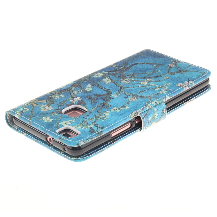 Wallet Leather Phone Case for Huawei P9 Lite - Tree with Flowers-4