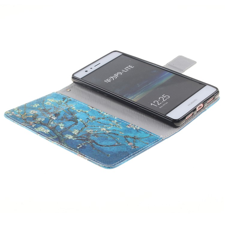 Wallet Leather Phone Case for Huawei P9 Lite - Tree with Flowers-7