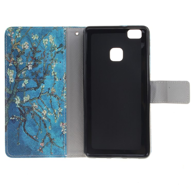 Wallet Leather Phone Case for Huawei P9 Lite - Tree with Flowers-9