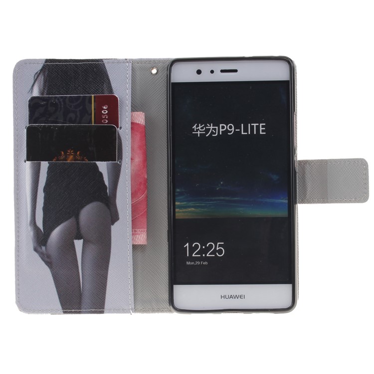 Magnetic Leather Stand Cover for Huawei P9 Lite - Sexy Beauty-8