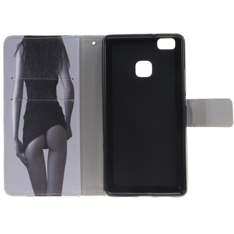 Magnetic Leather Stand Cover for Huawei P9 Lite - Sexy Beauty-9