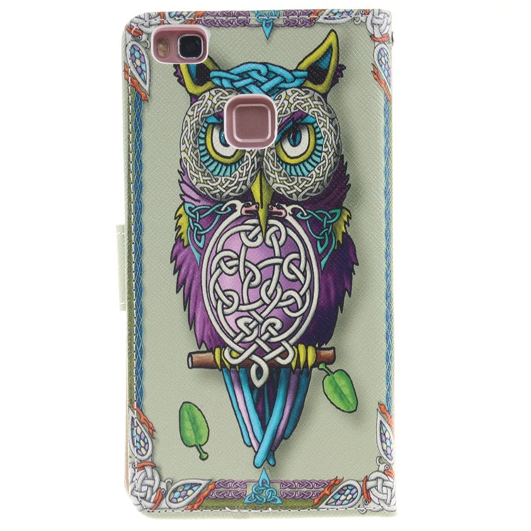 Wallet Leather Magnetic Case for Huawei P9 Lite - Adorable Owl-2