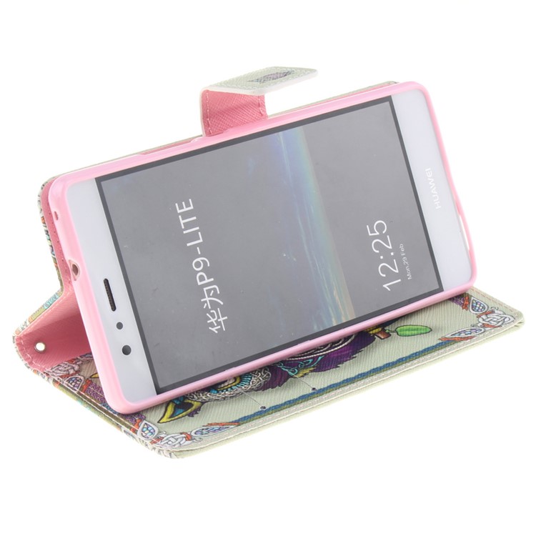 Wallet Leather Magnetic Case for Huawei P9 Lite - Adorable Owl-5