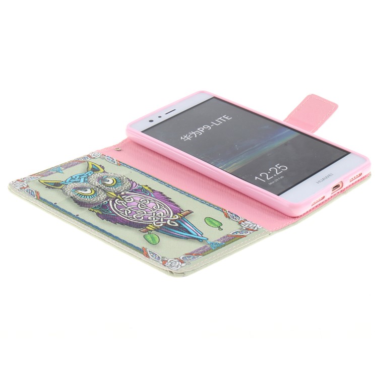 Wallet Leather Magnetic Case for Huawei P9 Lite - Adorable Owl-7