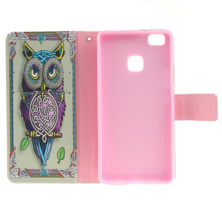 Wallet Leather Magnetic Case for Huawei P9 Lite - Adorable Owl-9