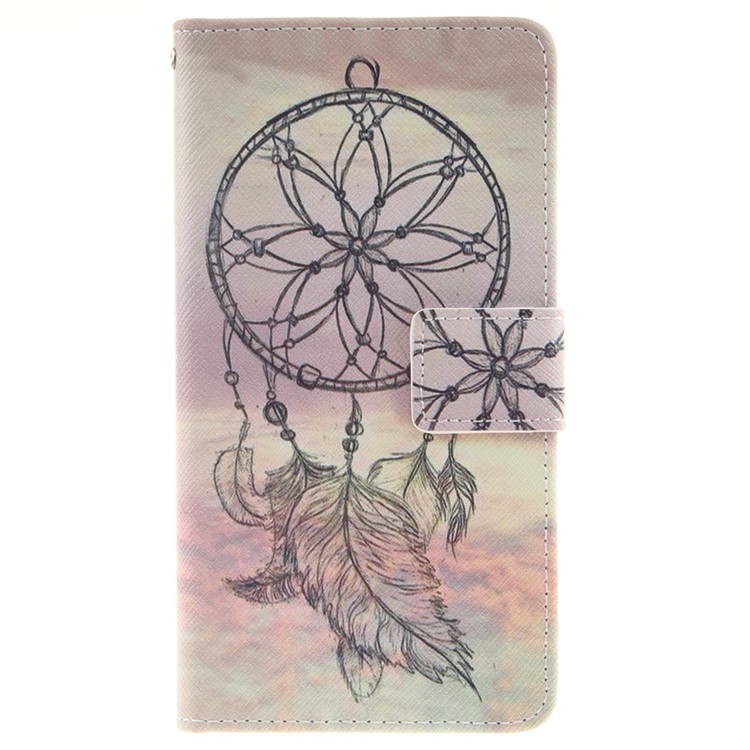 Phone Leather Stand Case for Huawei P9 Lite - Feather Dream Catcher-1