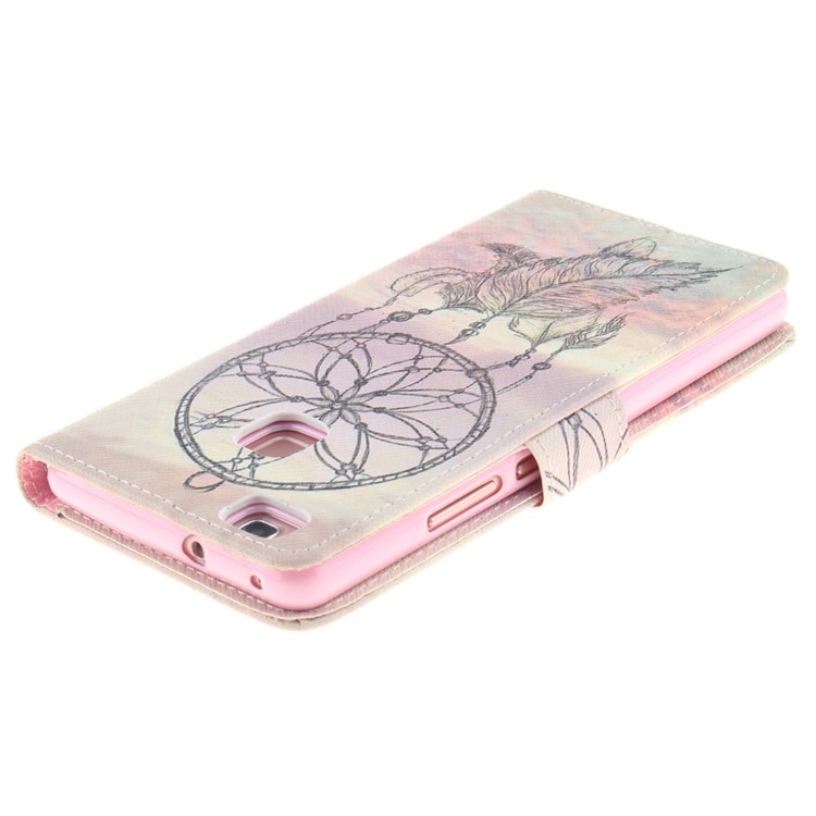 Phone Leather Stand Case for Huawei P9 Lite - Feather Dream Catcher-4