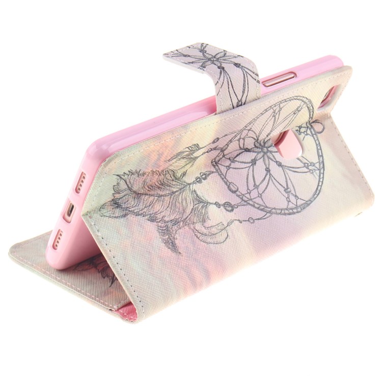 Phone Leather Stand Case for Huawei P9 Lite - Feather Dream Catcher-6