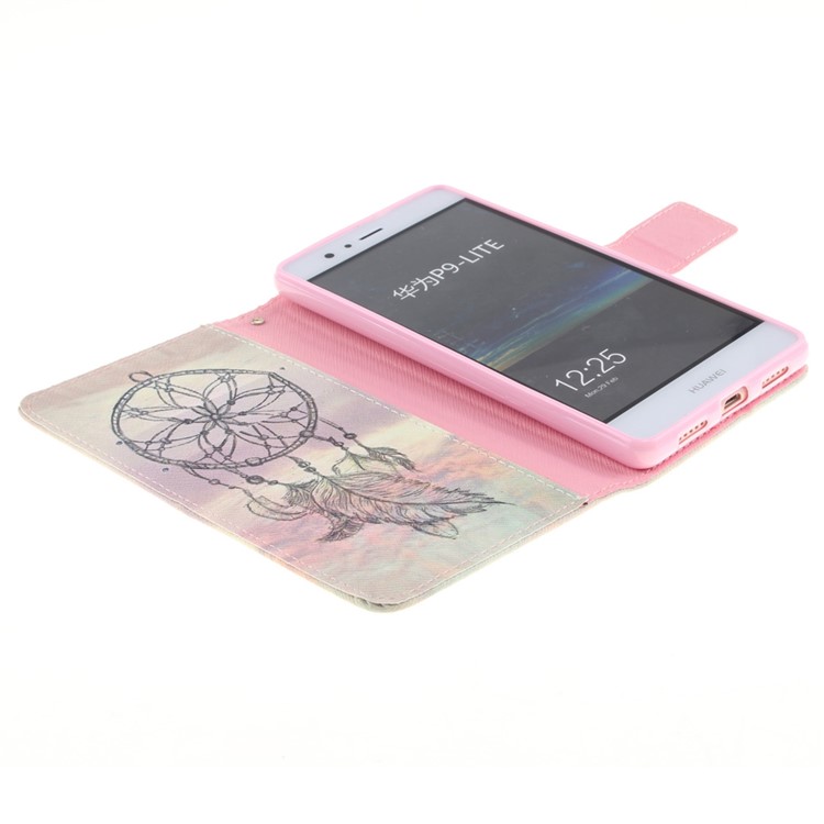 Phone Leather Stand Case for Huawei P9 Lite - Feather Dream Catcher-7