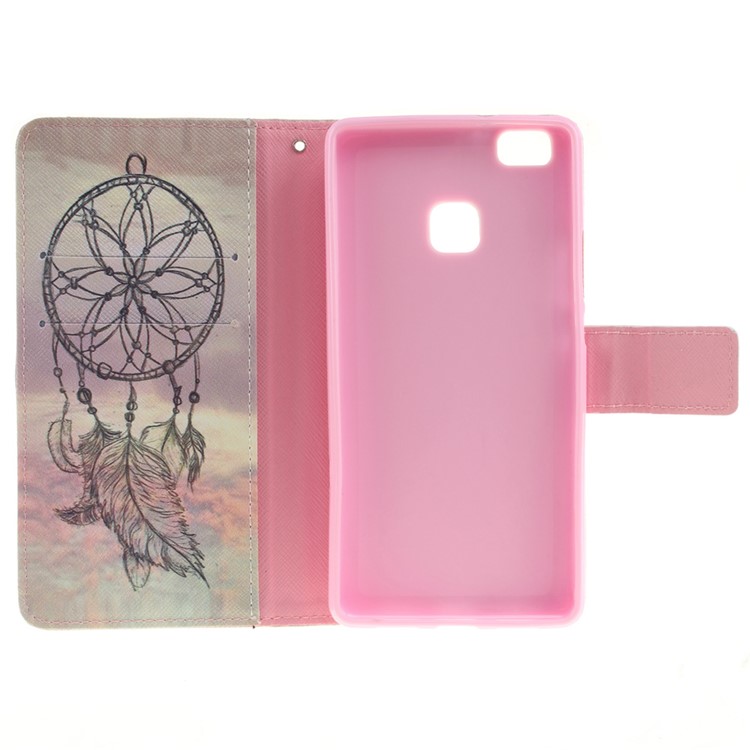 Phone Leather Stand Case for Huawei P9 Lite - Feather Dream Catcher-9