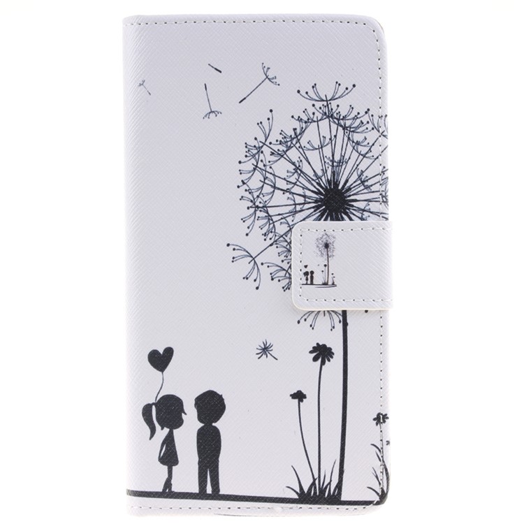 Flip Leather Wallet Stand Case for Huawei P9 - Dandelion and Lover-1