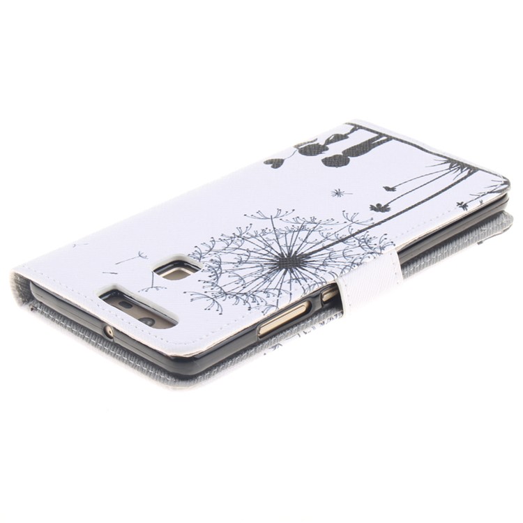 Flip Leather Wallet Stand Case for Huawei P9 - Dandelion and Lover-4
