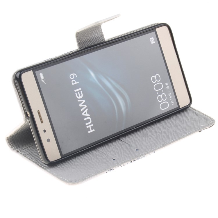Flip Leather Wallet Stand Case for Huawei P9 - Dandelion and Lover-5