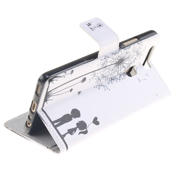 Flip Leather Wallet Stand Case for Huawei P9 - Dandelion and Lover-6