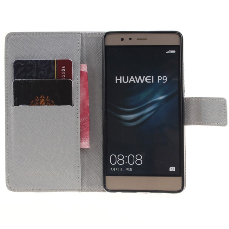 Flip Leather Wallet Stand Case for Huawei P9 - Dandelion and Lover-8