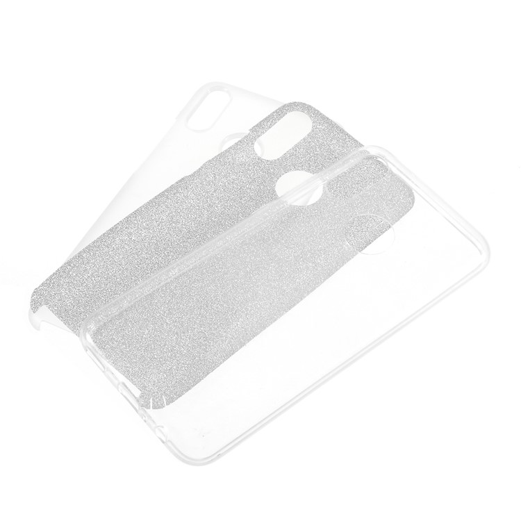 PC Híbrido TPU Caso + Flash Tampa Do Papel Em Pó Para Huawei P Inteligente (2019) / Nova Lite 3 / Honrar 10 Lite - Transparente-1