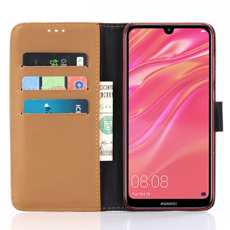 Crazy Horse Texture Retro Leather Flip Case for Huawei Y7 Prime (2019) - Brown-8