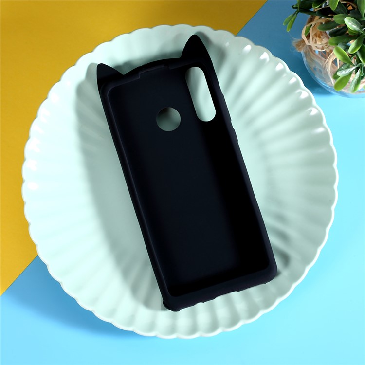 3D Mustache Cat Silicone Phone Case for Huawei P30 Lite / nova 4e - Black-5