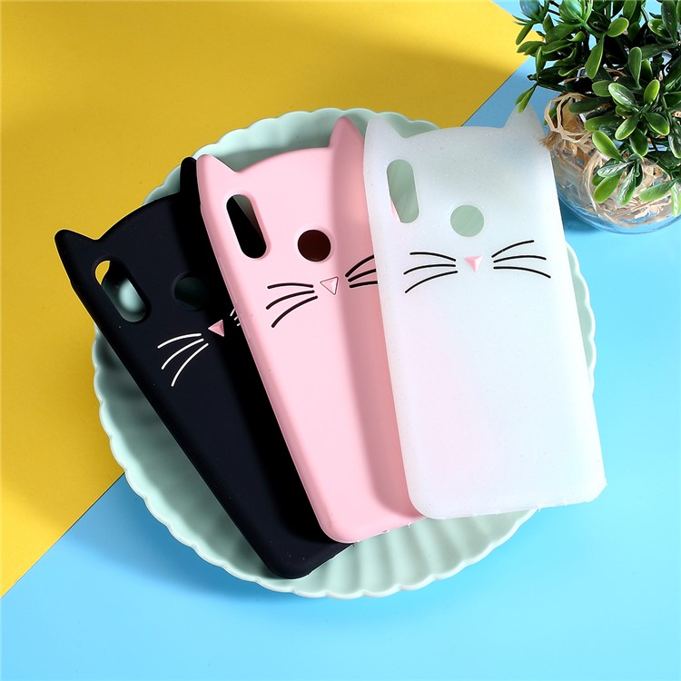 3D Mustache Cat Silicone Phone Case for Huawei Honor 10 Lite / P Smart (2017) / Enjoy 7S (China) - Black-6