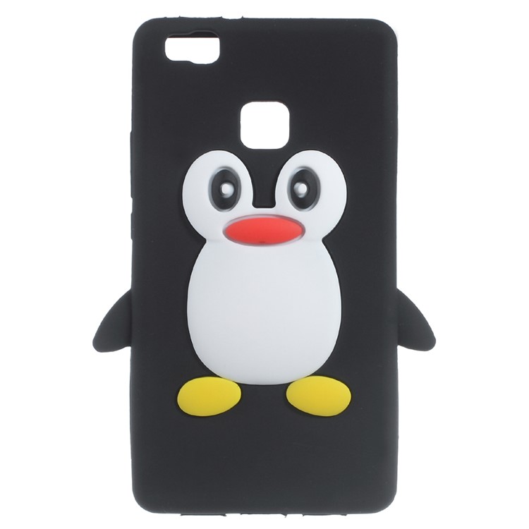 3D Penguin Soft Silicone Phone Case for Huawei P9 Lite - Black-1