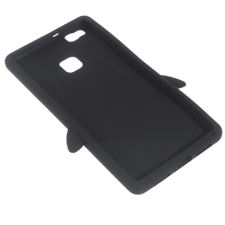 3D Penguin Soft Silicone Phone Case for Huawei P9 Lite - Black-3