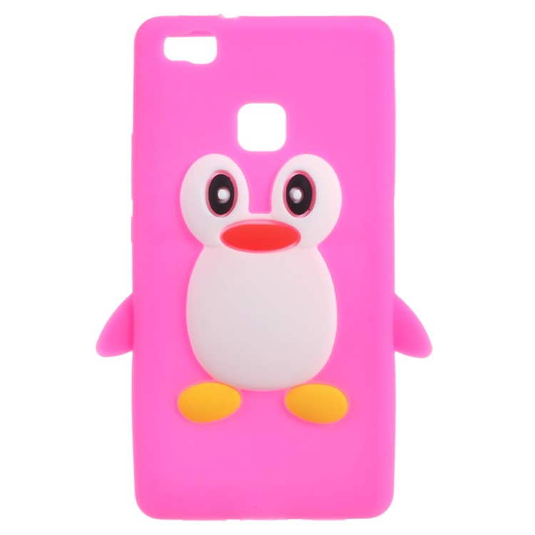 3D Penguin Soft Silicone Phone Cover for Huawei P9 Lite - Rose-1