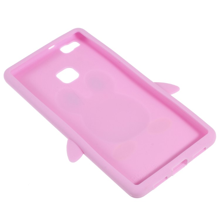 3D Penguin Soft Silicone Skin Case for Huawei P9 Lite - Pink-2