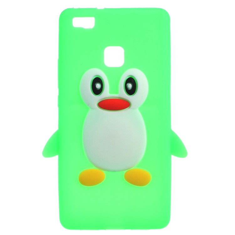 3D Penguin Soft Silicone Skin Shell for Huawei P9 Lite - Green-1