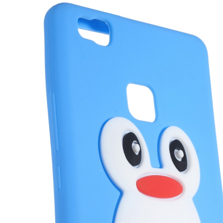 3D Penguin Flexible Silicone Back Case for Huawei P9 Lite - Blue-2