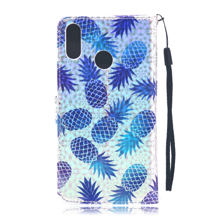 Laser Carving Pattern Printing Wallet Leather Cover for Huawei Y9 (2019)/Enjoy 9 Plus - Pineapple-3