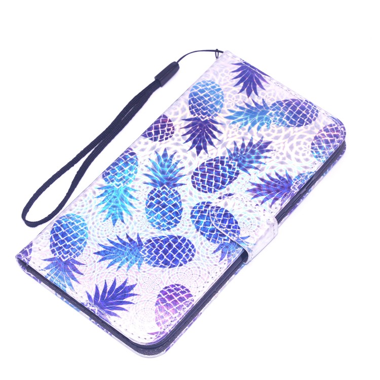 Laser Carving Pattern Printing Wallet Leather Cover for Huawei Y9 (2019)/Enjoy 9 Plus - Pineapple-4