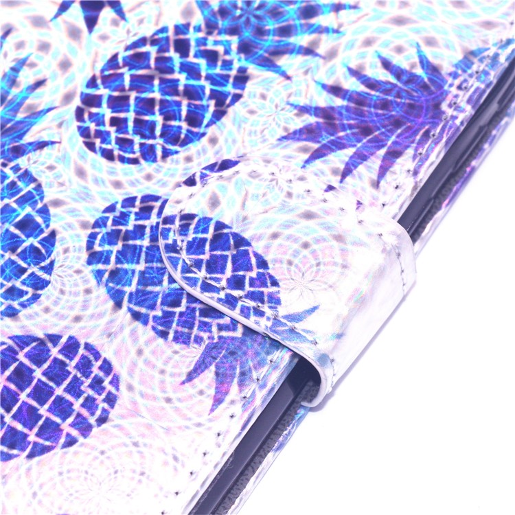 Laser Carving Pattern Printing Wallet Leather Cover for Huawei Y9 (2019)/Enjoy 9 Plus - Pineapple-5