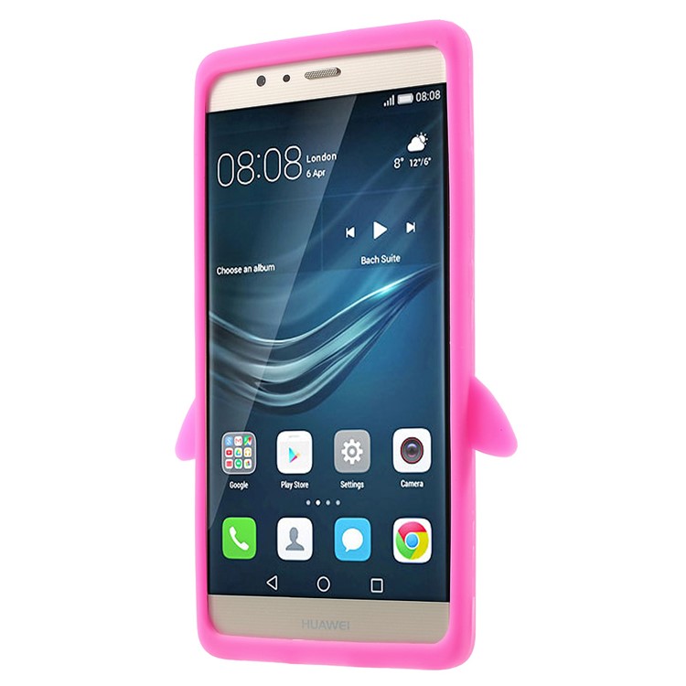 For Huawei P9 3D Penguin Soft Silicone Cover - Rose-2