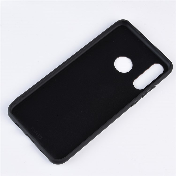 PU Leather Coated TPU Back Phone Casing for Huawei P30 Lite / nova 4e - Black-4