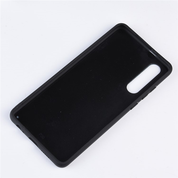 PU Leather Coated TPU Back Phone Casing for Huawei P30 - Black-4